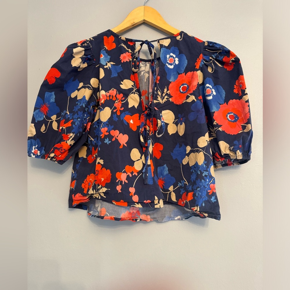 Peter Som Sz 8 floral short sleeve top $255 - Picture 4 of 4